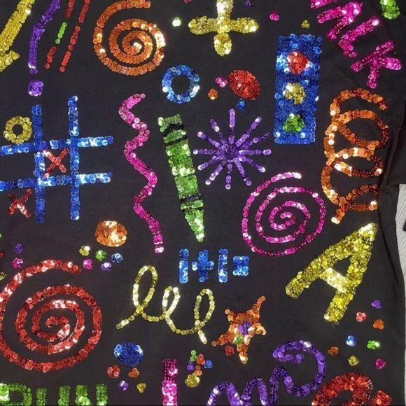 Vintage cotton cedars sequin crossing guard teacher school long sleeve shirt lg - Picture 4 of 9